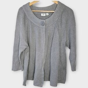 Cato Open Cardigan Size 14/16W Sparkling Gray Swing Career Feminine Academia